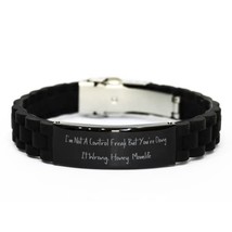 Beautiful Mum Black Glidelock Clasp Bracelet, I&#39;m Not A Control Freak, for Mothe - $19.55