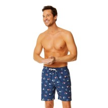 Chaps Mens Novelty Print Blue Stretch Swim Trunks Nassau Bahamas 1973 Si... - £23.76 GBP