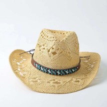 Woven Paper Straw Cowboy Cowgirl Hats - £27.52 GBP