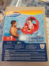 SwimWays Sun Canopy Baby Boat Step 1 Ages 9-24 Months Swimming, Crab - £4.22 GBP