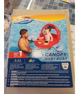 SwimWays Sun Canopy Baby Boat Step 1 Ages 9-24 Months Swimming, Crab - £4.22 GBP