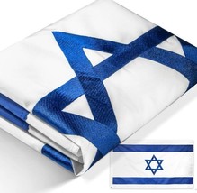 Israel Flag Heavy Duty Nylon-Embroidered and Sewn Stripes  with Brass Grommets - £19.89 GBP