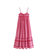 Boho Flower Print Knit Corset Long Cami Dress - $106.95