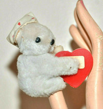 vintage red heart bear clip hanging decoration friend love nightcap home... - £7.00 GBP