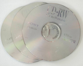 3 Sony Blank CD-RW Compact Disc Rewritable Media Multi Speed 4x Max 650M... - $8.17