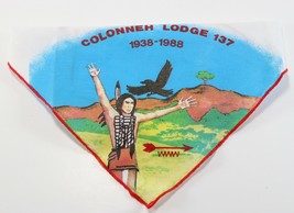 Vintage 1988 Colonneh Lodge 137 WWW OA 50 Year Anniv. Boy Scouts BSA Neckerchief - £14.34 GBP