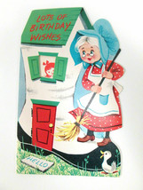Vtg Happy Birthday Greeting Card UNUSED Little Old Woman Who Lived in a Shoe - £4.72 GBP