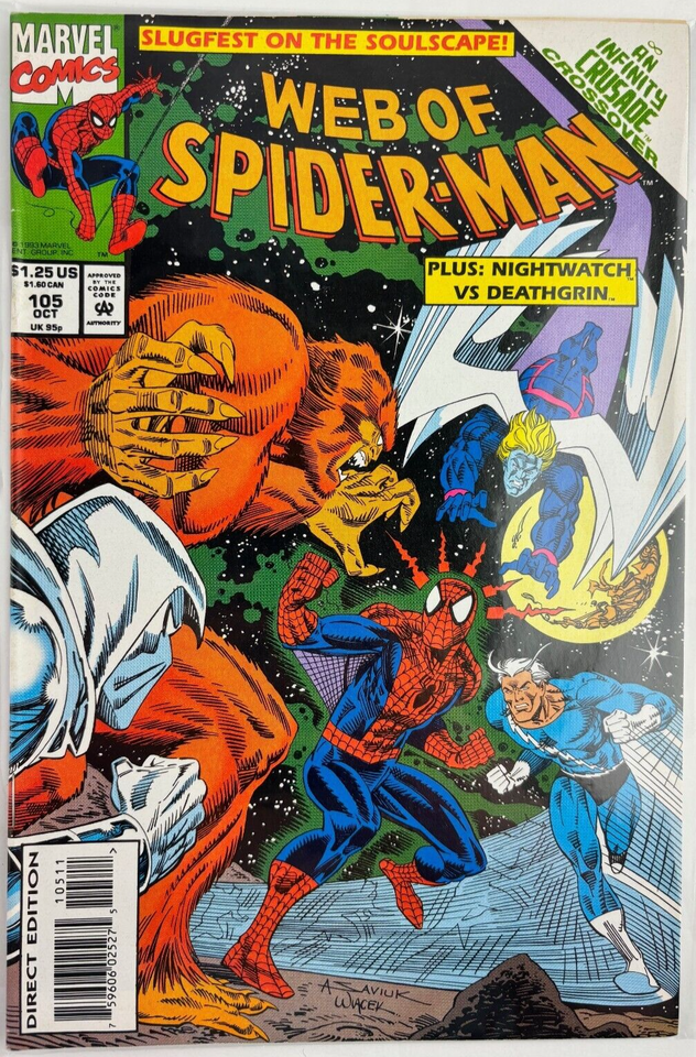 Web of Spider-Man #105 (Oct 1994, Marvel) - Nightwatch VS Deatchgrin - $3.79