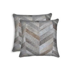 18 X 18 Gray Cowhide Throw Pillow - $156.49