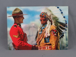 Vintage Postcard - Mountie and Indian Chief - Grant Mann Lithographers - £11.79 GBP