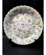 Vintage Andrea By Sadek Corona Cake Plate 10&quot; Floral With Gold Trim - Japan - €14,49 EUR