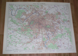 1955 Vintage Map Of Paris And Vicinity / France / Scale 1:100,000 - £33.53 GBP