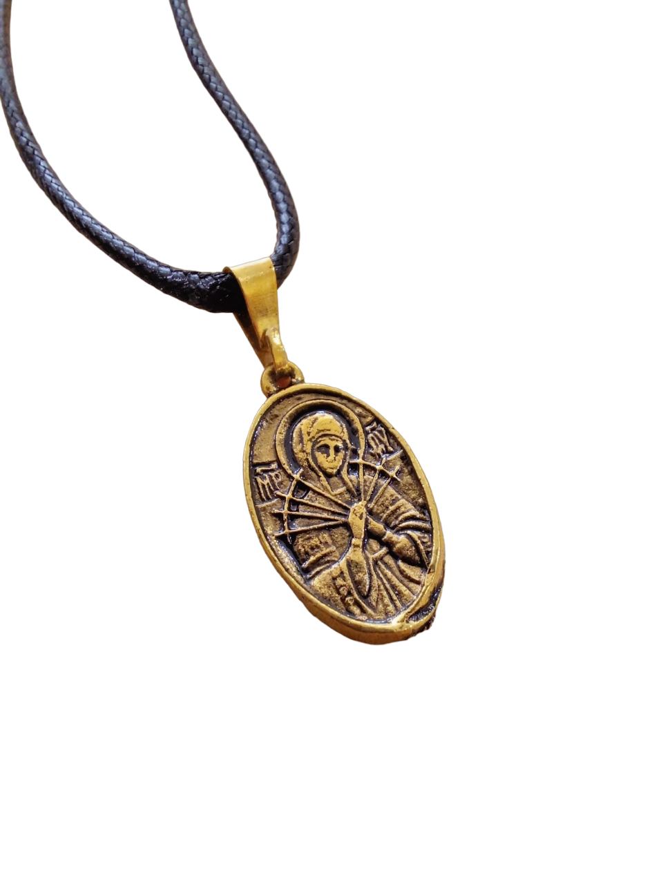 Our Lady of Sorrows Virgin Mary of the 7 Swords Greek Orthodox Pendant - $9.49