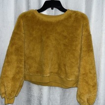 Tucker + Tate Kids Sweater Crop Mustard Faux Fur Size X-Large (14-16) - $14.85