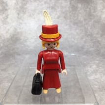 Playmobil Western/Victorian Female Traveler Figure-Red Dress &amp; Hat - £6.93 GBP