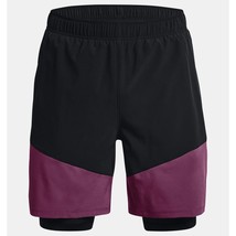 Under Armour Mens Woven 2-in-1 7&#39;&#39; Shorts 1373235 582 Purple Black Size ... - £51.35 GBP
