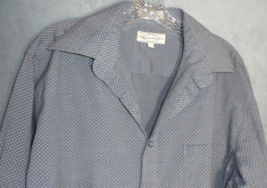 Eighty Eight Mens Large Gray White Polka Dot Long Sleeve Button Down Dre... - $6.88