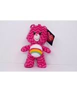 Kellytoy Care Bear Cheer Bear 8&quot; Plush Pink Chevron Zig Zag Stuffed Anim... - $14.84