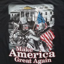 Make America Great Again Trump Biker Black T-Shirt 2XLarge MAGA Tee 100%... - £17.09 GBP
