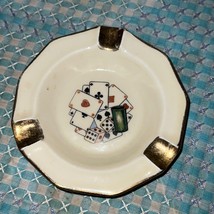 Mid century porcelain card themed ashtray - $23.52