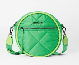 MZ WALLACE Rec Air Quilted Nylon Tambourine Round Crossbody ~NWT~ Grass - £169.71 GBP
