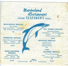 Marineland of the Pacific  Restaurant Napkin / Junior Seafarers Menu California - £23.54 GBP