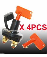 LOT 4 Auto Battery Cut Off Switch Disconnect Kill Solid Brass w/ 2 Remov... - $24.30