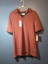 7 Diamonds Men&#39;s Polo Shirt L Red Short Sleeve Luxe Soft New - $24.75
