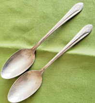 2 International Silver Plate Manhattan Pattern Soup Spoons 7 3/8&quot; 1951 #... - $10.88