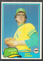 Oakland Athletics Jeff Jones 1981 Topps Baseball Card 687 nr mt - £0.39 GBP