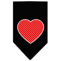 Red Swiss Dot Heart Screen Print Bandana Black Small - £9.07 GBP