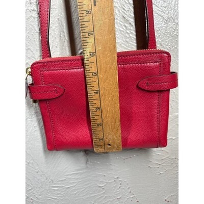 LAUREN RALPH LAUREN Red Crossbody Organizer ZIP Wallet Small Purse Item image 4