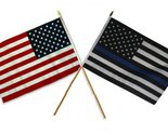 AES 12x18 12&quot;x18&quot; Wholesale Combo USA American &amp; Police Memorial Blue St... - $10.88