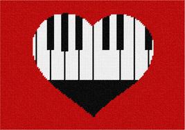 Pepita Needlepoint Canvas: Heart Piano, 10&quot; x 7&quot; - £39.87 GBP+