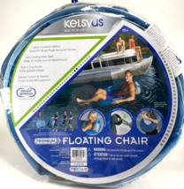 Kelsyus - 6038884 - Lounger Inflatable Chair with Cup Holder &amp; Clips - Blue - £31.93 GBP