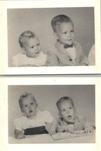 Vintage 1950s Cute Boy Girl Baby Portrait Headshot Black White Photos Lot of 2 - £10.34 GBP