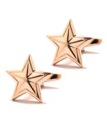 STAR CUFFLINKS Rose Gold Metal NEW Wedding Groom GIFT BAG Father&#39;s Day W... - $17.77 CAD