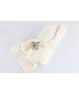 Deadstock Vintage 90s Streetwear Fleece Hood Scarf White Winter Womens OSFA - $40.65 CAD