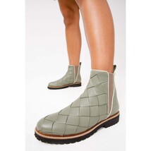 The Luisina Green Handwoven Leather Ankle Boot Final Sale! image 6