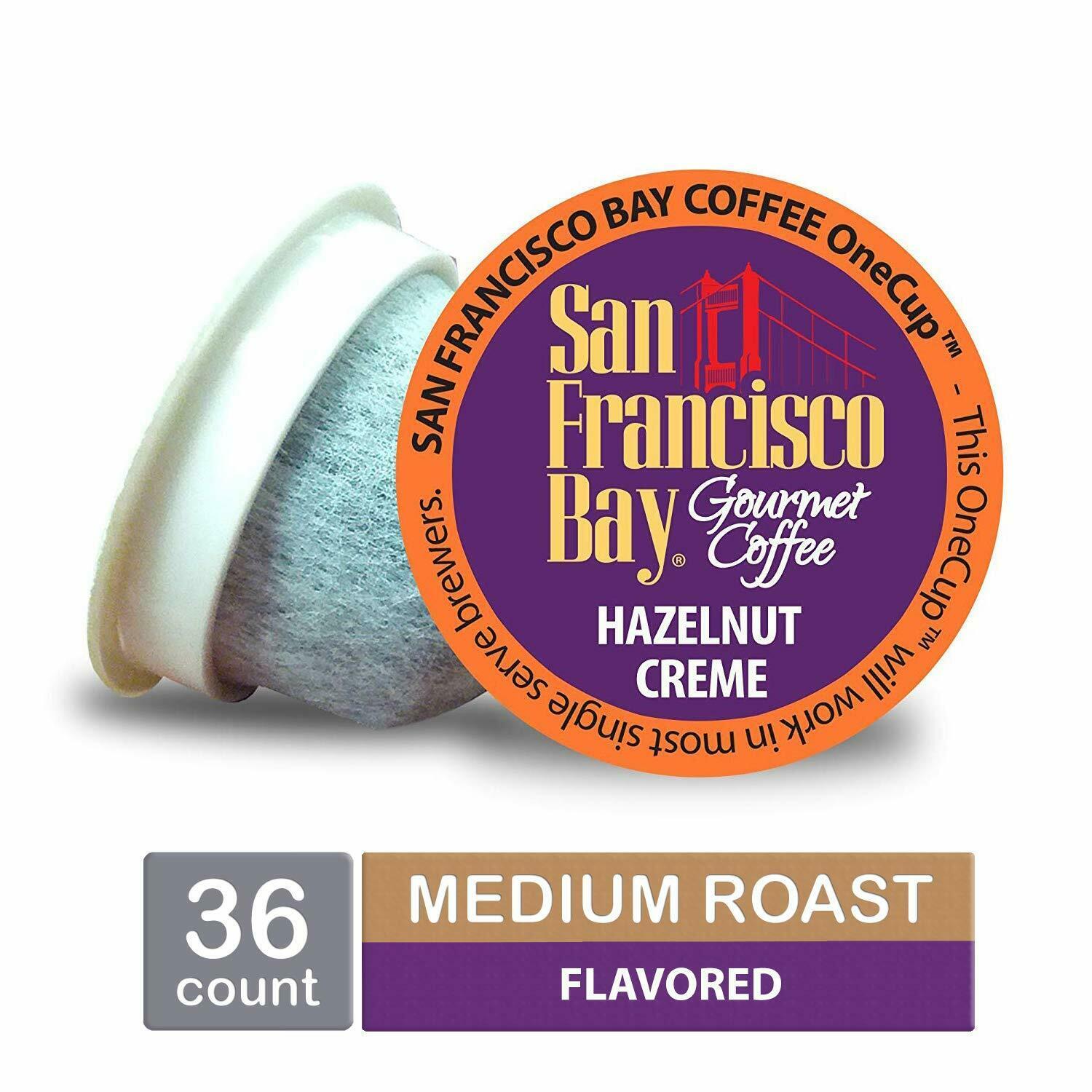 San Francisco Bay OneCup Hazelnut Creme Coffee 36 to 180 Keurig K cup Pick Size - $34.89 - $134.99