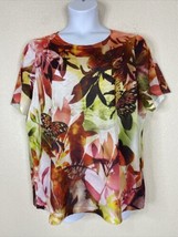 Laura Scott Womens Plus Size 2X Colorful Floral Butterfly T-shirt Short Sleeve - £11.50 GBP