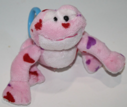 Webkinz Love Frog Kinz Klip Ganz 4&quot; Pink Heart Bookbag Clip Plush Soft V... - £7.74 GBP