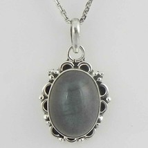 925 Sterling Silver Labradorite Handmade Necklace 18&quot; Chain Festive Gift PS-1943 - £24.73 GBP