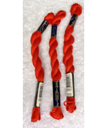 3 MINT Anchor Perle Pearl Cotton #333 Orange Embroidery Floss Vintage Skein - $9.41