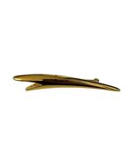 Vintage Gold Tone Modernist Curved Bar Brooch Minimalist Sleek Pin 2 Inch - $18.00