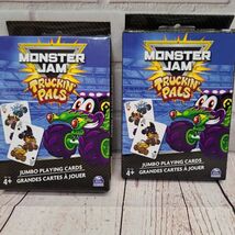 Lot Of 2, New, Monster Jam Trucking Pals Jumbo Playing Cards 54 Card Dec... - $14.04