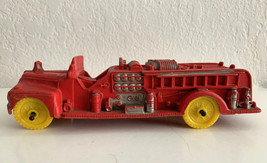 Vintage Rubber Auburn F.D. Red Fire Truck No. 502 Made in USA - $19.80