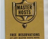 1960 - 1961 Master Hosts Motor Hotels Motel Directory Fall Winter - $14.83