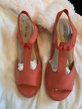 NWOT Deer Stags Orange Leather Wedge Sandals Size 8.5  - £17.99 GBP