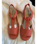 NWOT Deer Stags Orange Leather Wedge Sandals Size 8.5  - £17.99 GBP